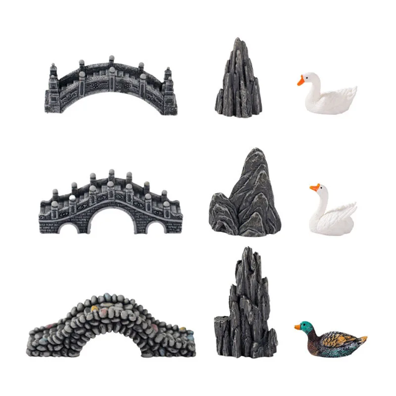 Aquarium Fish Bridge - ديكور جسر راتنج صغير لحوض السمك