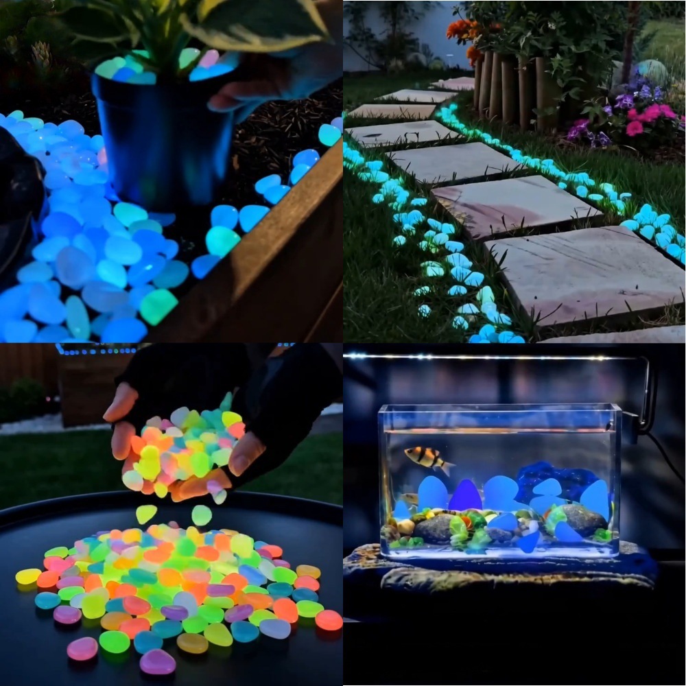 Aquarium Led Light - حصى ملونة مضيئة في الظلام لتزيين