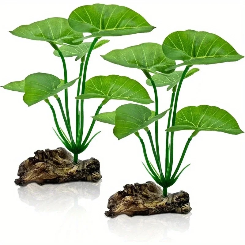 Aquarium Fish Low Maintenance - نبات اصطناعي واحد لحوض السمك، أوراق