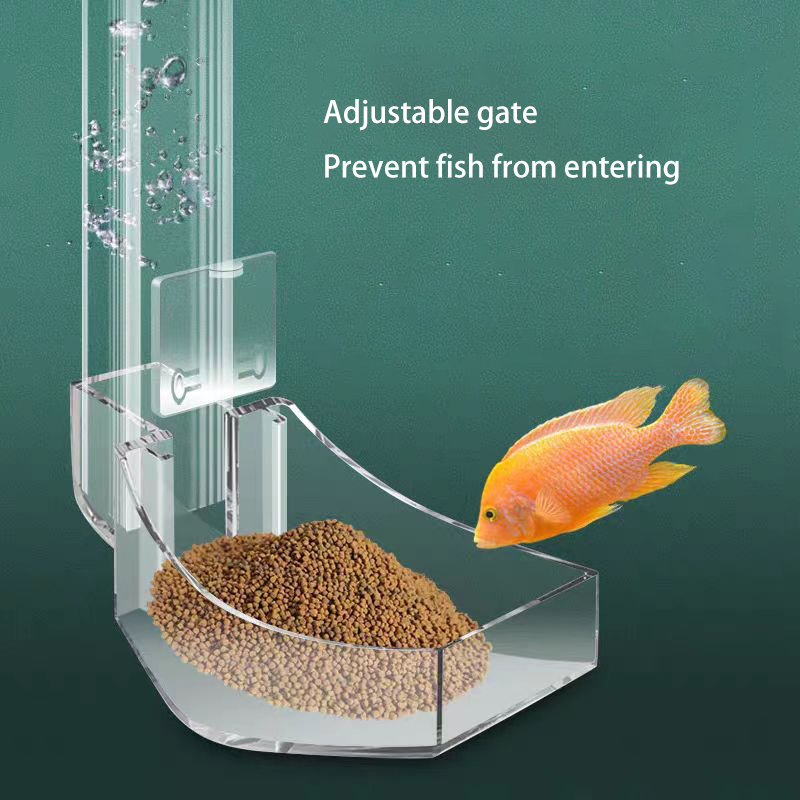 Aquarium Fish Variety - أنبوب تغذية أكريليك لحوض السمك، تصميم
