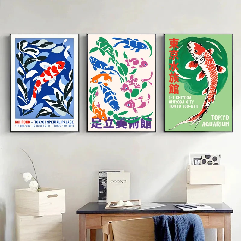 الرجعية مجردة الكرتون الياباني - مراجعة Aquarium Fish Poster وسعره