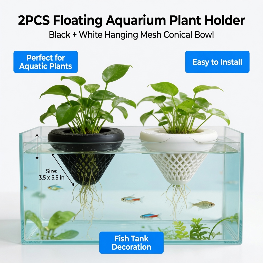 قطعتان من حامل النباتات العائم - مراجعة Aquarium Fish Only وسعره