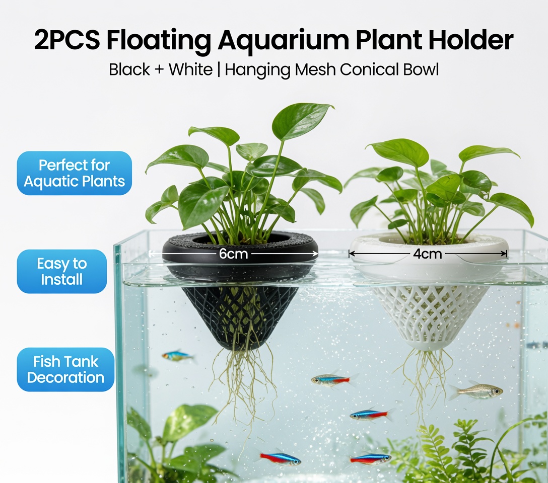 قطعتان من حامل النباتات العائم - مراجعة Aquarium Fish Only وسعره