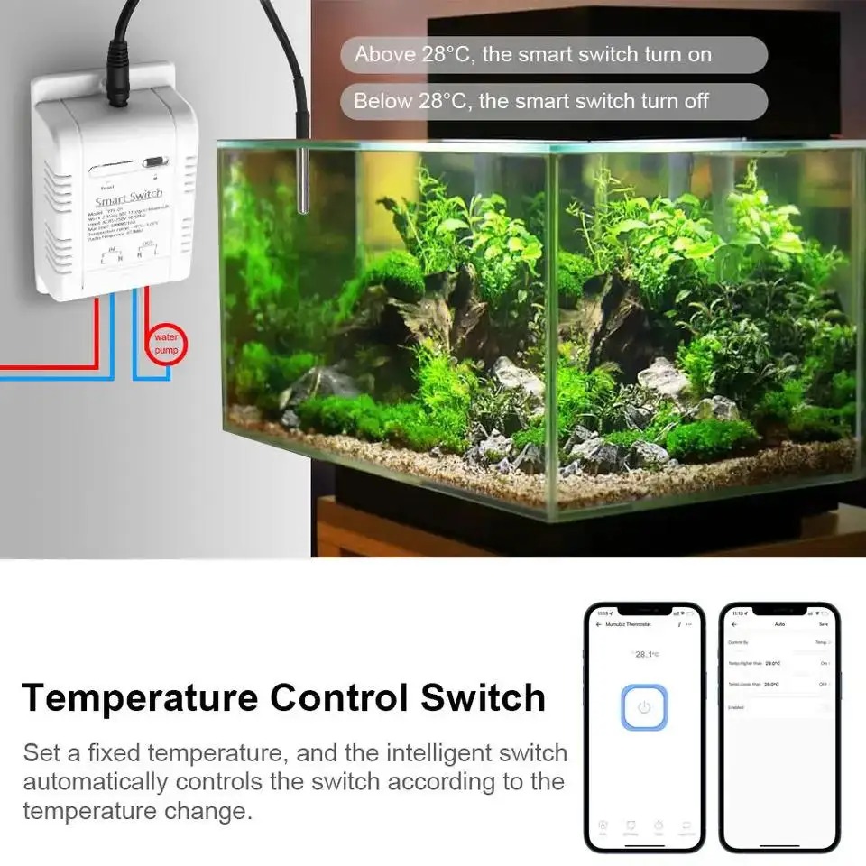Tuya Wifi 16A/20A مفتاح درجة ا - مراجعة Aquarium Fish Store وسعره