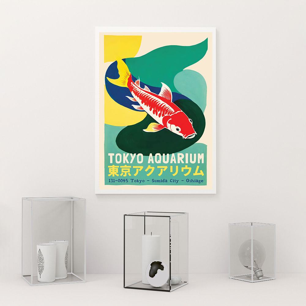 الحديثة طوكيو حوض السمك معرض ا - مراجعة Aquarium Fish Poster وسعره