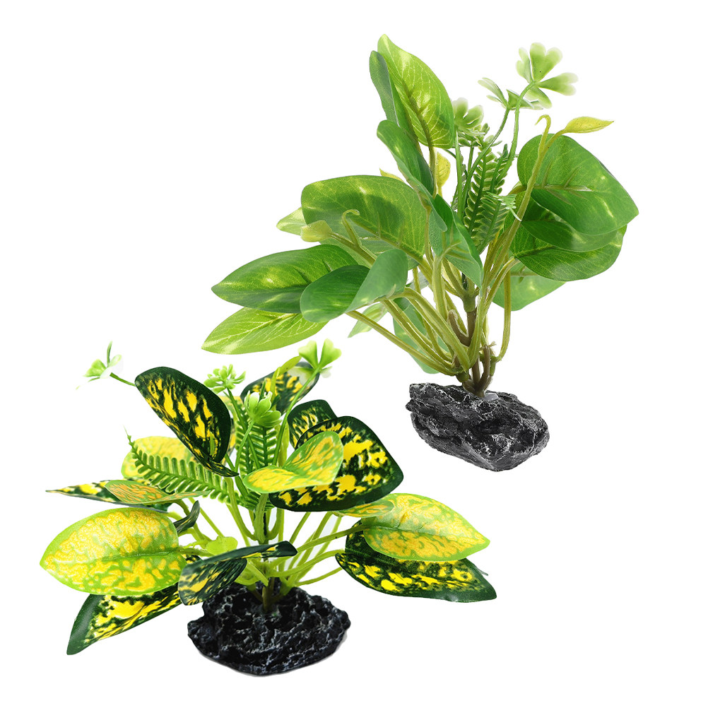 قطعتان من النباتات الاصطناعية  - مراجعة Aquarium Fish Low Maintenance وسعره