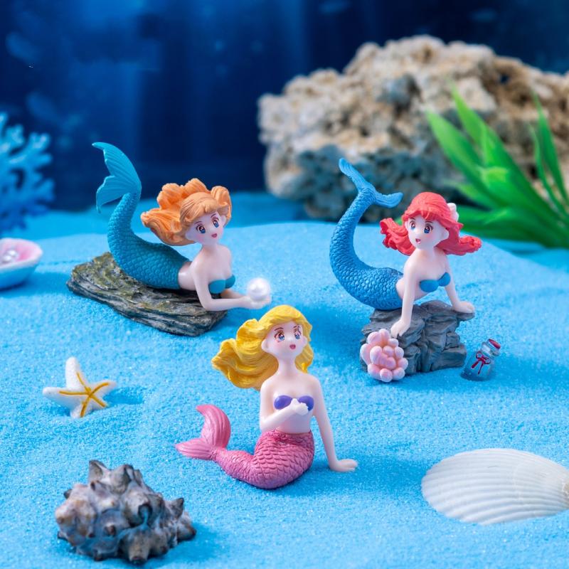 4 قطع من تماثيل حورية البحر ال - مراجعة Aquarium Fish Only وسعره