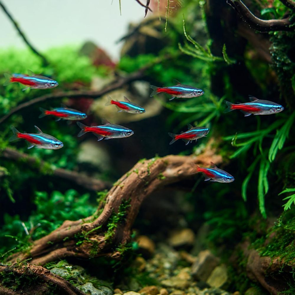 سمك تيترا نيون للمياه العذبة ( - مراجعة Tetra Fish In Aquarium وسعره