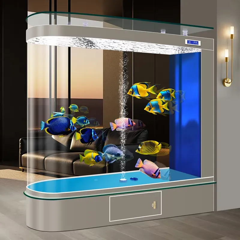 حوض سمك جديد 2026 بتصميم رصاصي - مراجعة Aquarium Fishland وسعره