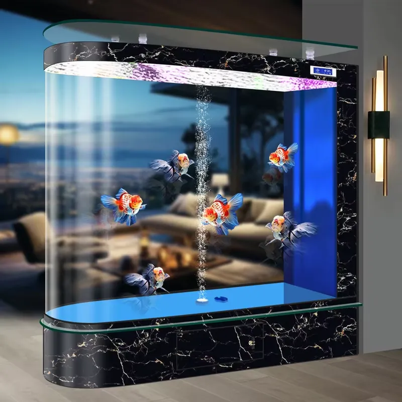 حوض سمك جديد 2026 بتصميم رصاصي - مراجعة Aquarium Fishland وسعره