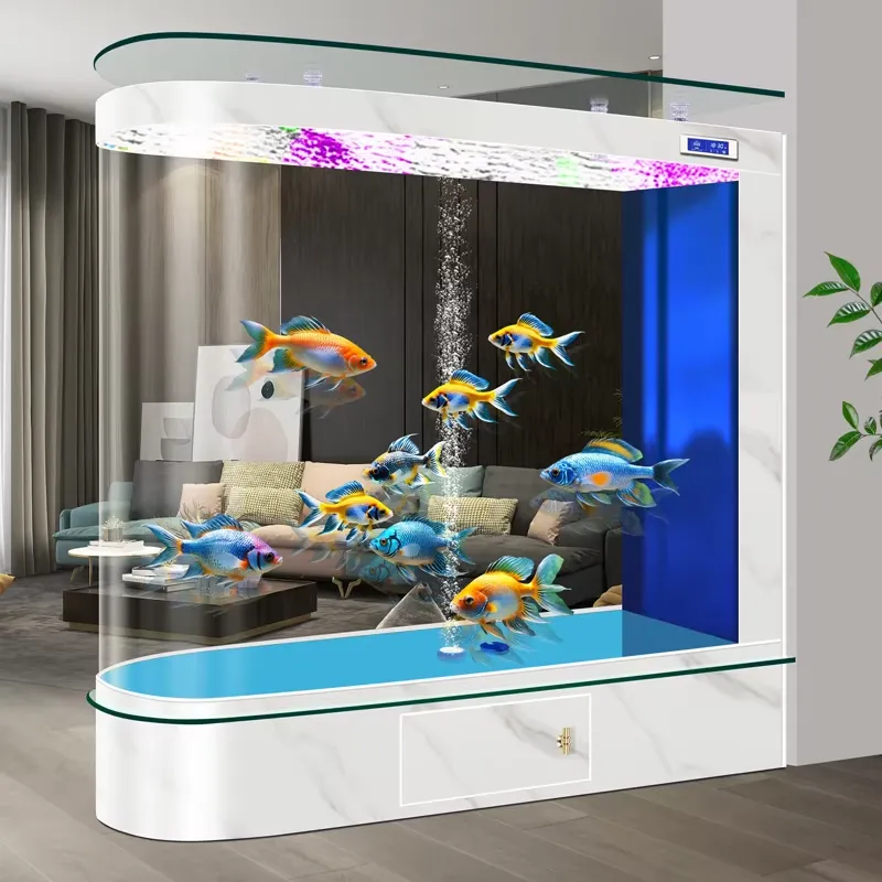 حوض سمك جديد 2026 بتصميم رصاصي - مراجعة Aquarium Fishland وسعره