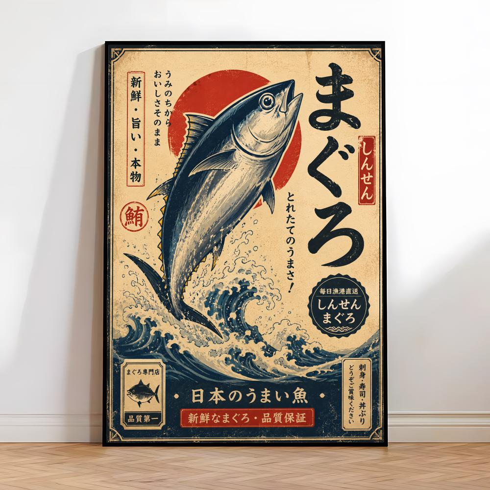 لوحة فنية يابانية عتيقة لسمك ا - مراجعة Aquarium Fish Poster وسعره